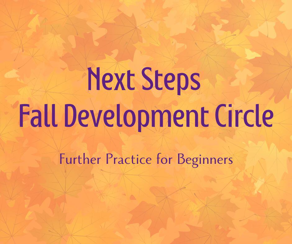 Orange fall leaves with purple font